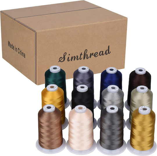 Stickgarn Set 12 Spulen 40wt 5000 M Bunte Farben 2
