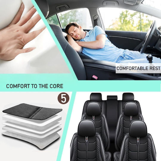 Factory Waterproof Car Cover Set 5pcs Leather Black