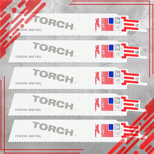 Milwaukee Saw Blade Torch Bimetal 150mm/10t 5 Pieces