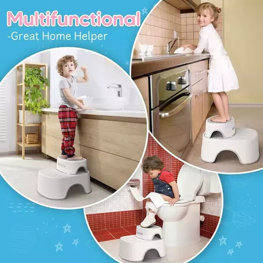 Double Non-Slip Kids Bathroom Step Stool – Auxiliary Set of 2 Pieces