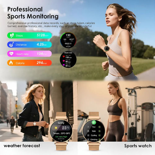 Aurafit Ella 3 42mm Smartwatch με Παλμογράφο (Χρυσό)