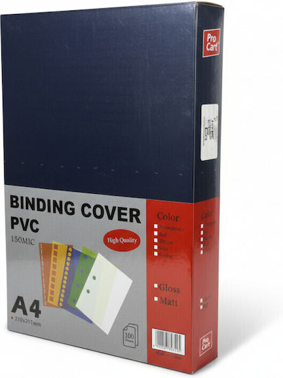 Transparent Pvc Covers Filing A4 Size 150 Microns Set 100 Pieces
