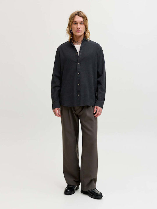 Long Sleeve Linen Shirt Black