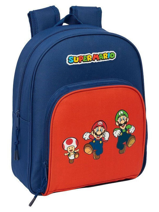 Super Mario Ученическа Раница За Детска Градина Синя