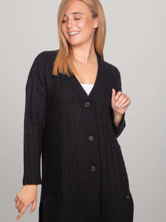 Women's Knitted Cardigan with Buttons Black