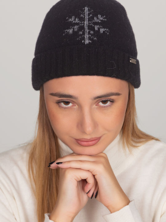 Beanie Γυναικείος Σκούφος Πλεκτός σε Μαύρο χρώμα