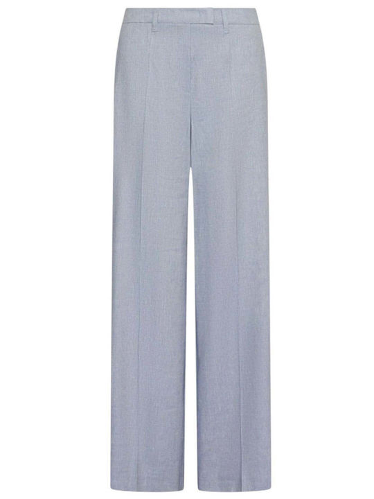 Women's Fabric Trousers in Palazzo Fit Gray