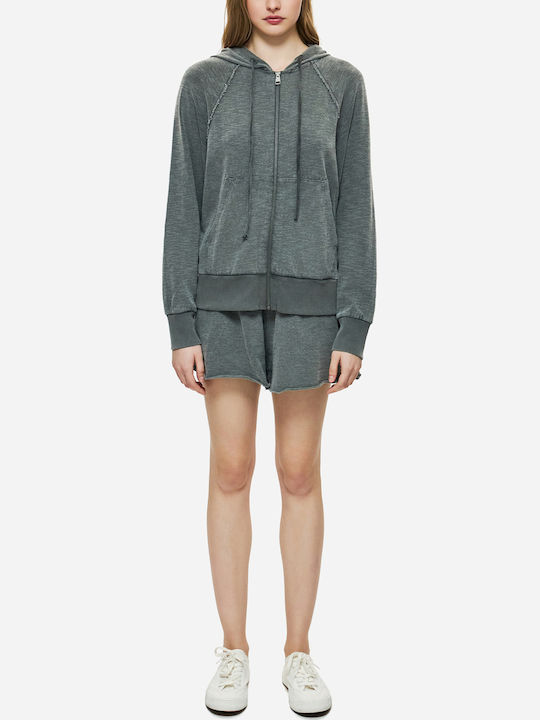 Damen Sweatshirt Mit Kapuze Vintage Graues