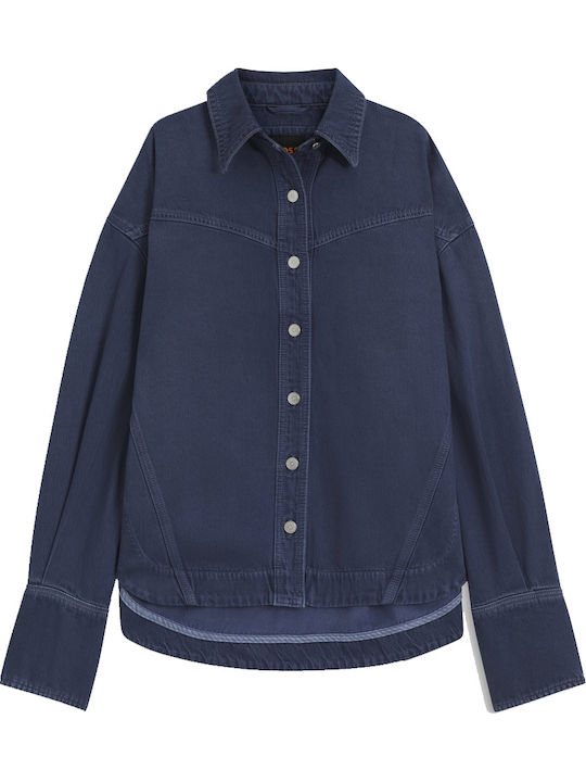 Women's Denim Long Sleeve Shirt Smoky Blue