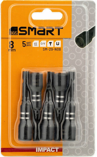 Smart Magnetic Impact Sockets 1/4" 8mm 5 Pcs