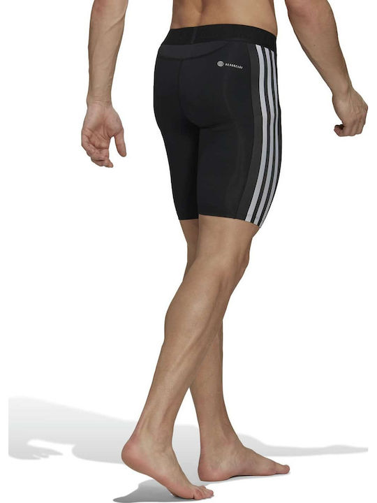 adidas Stripes Training Ανδρικό Αθλητικό Κολάν Compression Κοντό Μαύρο