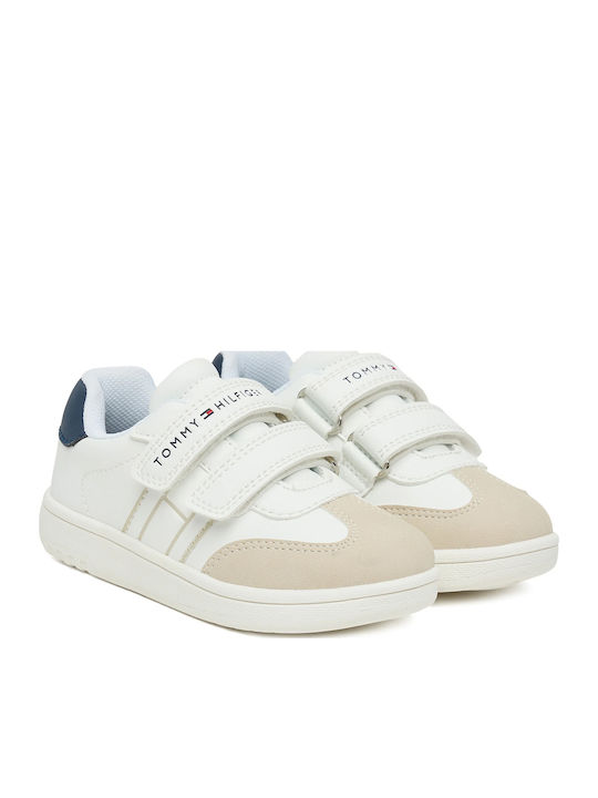 Kids Sneakers with Hoop & Loop Closure White