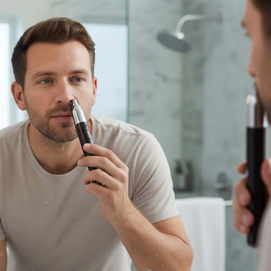 Avizar Compact Usb Rechargeable 3w Nose Hair Trimmer Digital Display Black