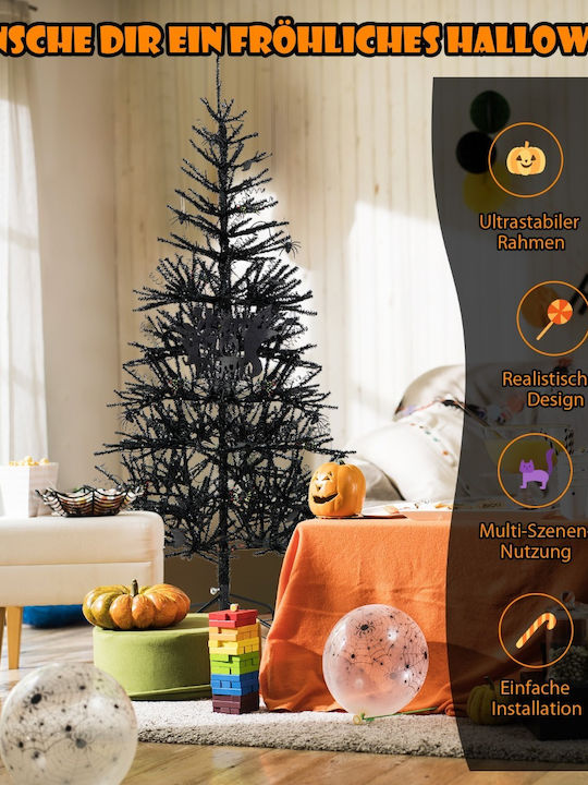 Costway Künstlicher Halloween Baum 183 Cm Mit LED Beleuchtung Dekoration Schwarz Cm24081de