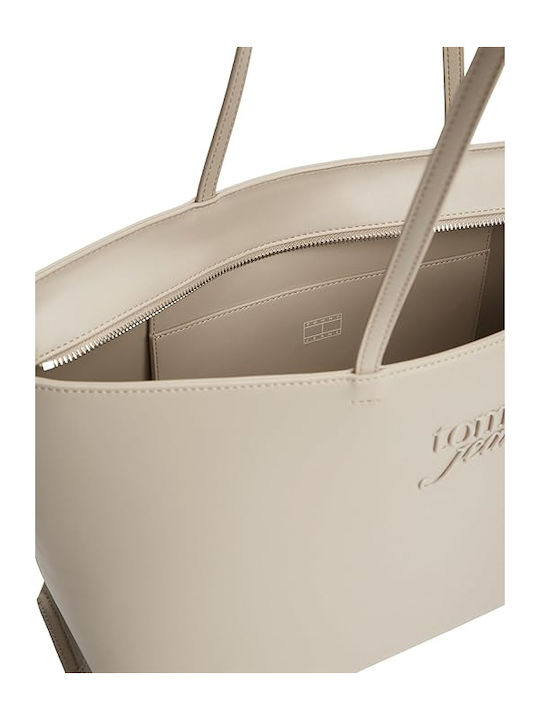Leder Damen Tote Tasche Beige