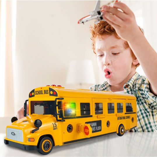 Interactive Bus Composed 48 Assembleable Pieces Sound Light Effects Doors Windows That Open Screwdriver Included 36.7 X 12 X 8.8 Cm School Bus