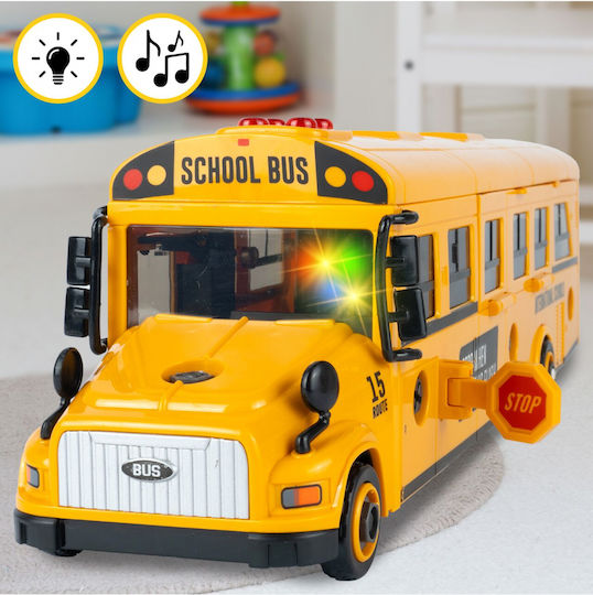 Interactive Bus Composed 48 Assembleable Pieces Sound Light Effects Doors Windows That Open Screwdriver Included 36.7 X 12 X 8.8 Cm School Bus