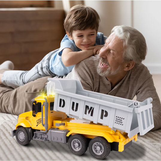 Interactive Dump Truck Children Realistic Design Movable Wheels Sound Light Effects Size 30 X 12.7 X 8.8 Cm