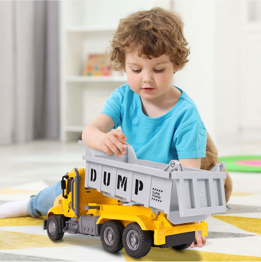 Interactive Dump Truck Children Realistic Design Movable Wheels Sound Light Effects Size 30 X 12.7 X 8.8 Cm