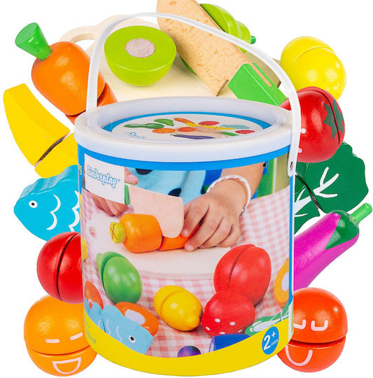 Kinderplay Joc cu fructe și legume din lemn 14buc
