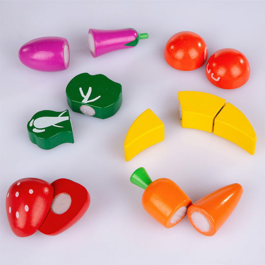 Kinderplay Joc cu fructe și legume din lemn 14buc