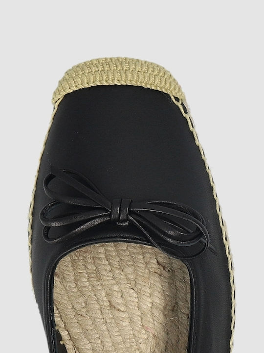 Women's Leather Espadrilles Black
