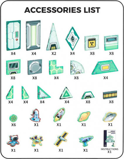ikonka Jucărie Magnetică de Construcție pentru Copii 3+ Ani