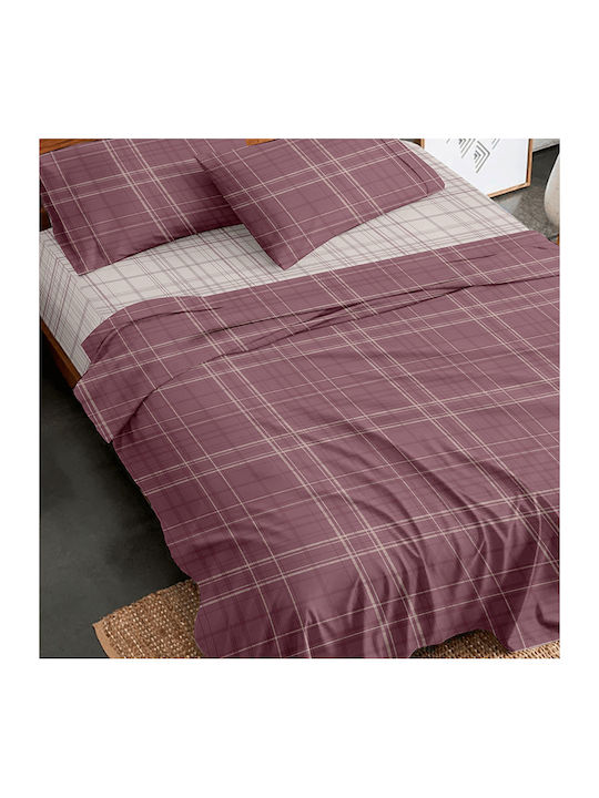Sunshine Sheet Sets Queen Flannel 230x260cm. Flannel 2066 Bordeaux 4pcs
