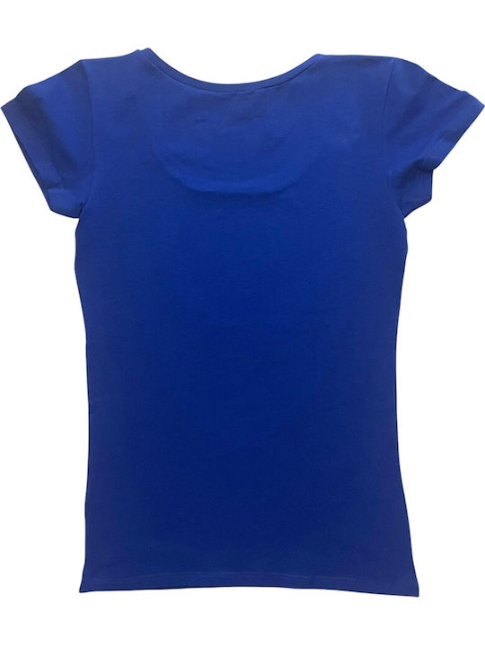 Kurzärmelig Blau Damen T-Shirt