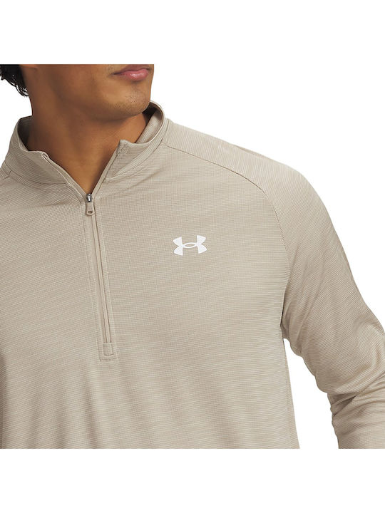 Athletic Long Sleeve Khaki Blouse