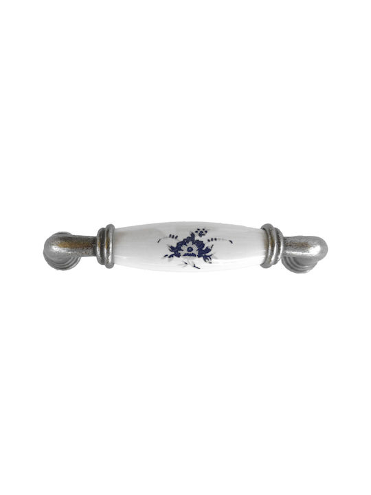 TMC Handle Furniture made of Porcelain Blue flower, White Porcelain 2020-80-96-157 1pcs