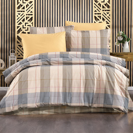 Dimcol Duvet Cover Cotton Single 160x240 Antigoni 340 Beige