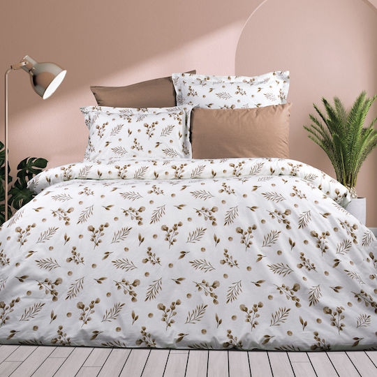 Dimcol Duvet Cover Cotton Single 160x240 Myrto 352 Beige
