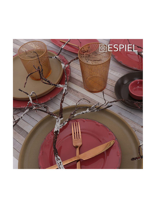 Espiel Essentials Купа за сервиране Кръгла от порцелан Червен