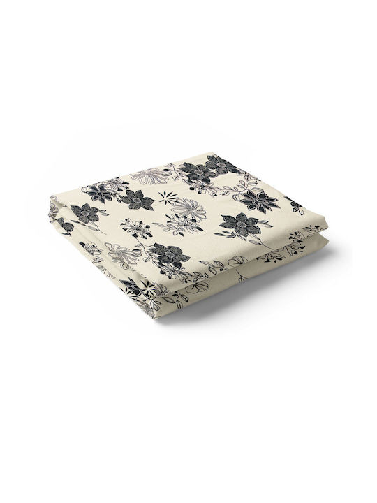 Hermia Tablecloth Ecru-black 140x220cm