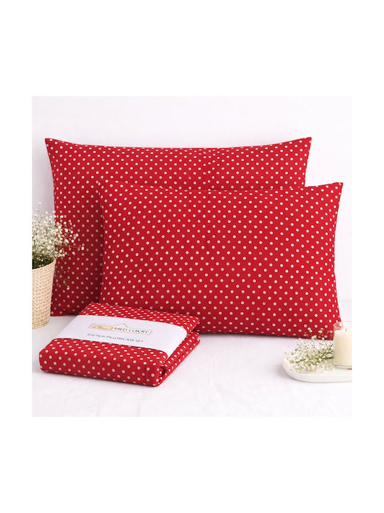 My Home Luxury Pillowcase Set Red 50x70cm.