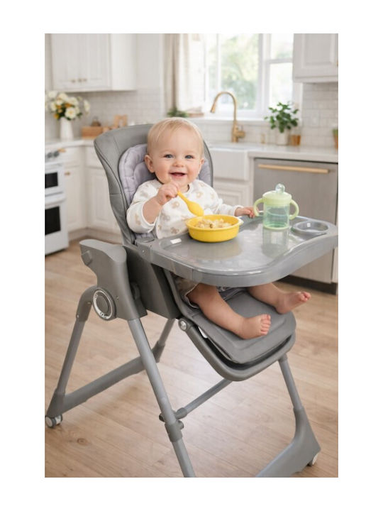 ForAll Galaxy Klappbarer Baby Hochstuhl 3 in 1 mit Höhenverstellbar in Grau