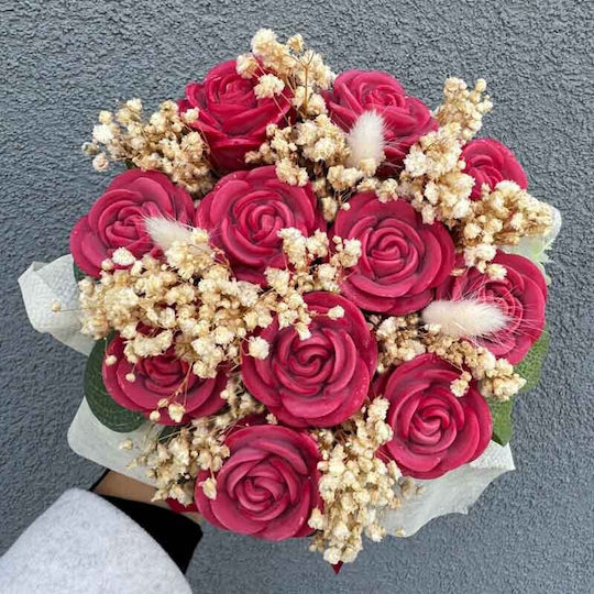 Buchet Aromatic De Lumânări De Soia Cu Trandafiri 12x14cm Buchet Aromatic De Lumânări De Soia Cu Trandafiri 12x14cm