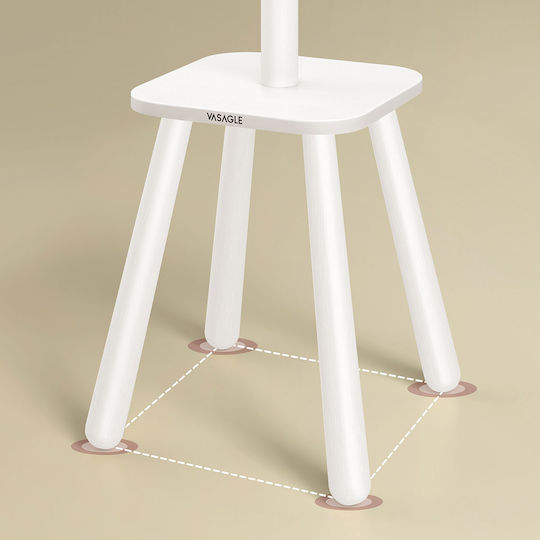 Vasagle Cuiere de podea Lemn Alb 33.6x33.6x175.8cm