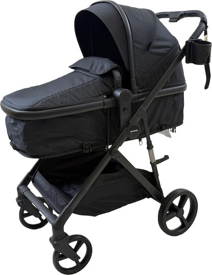 ForAll Fun Baby Star Adjustable 3 in 1 Baby Stroller Suitable for Newborn Black