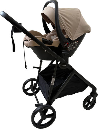 ForAll Fun Baby Star Verstellbar 3 in 1 Baby Kinderwagen Geeignet für Neugeborene Beige
