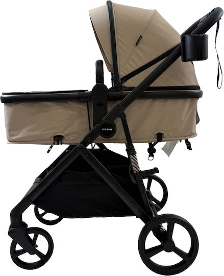 ForAll Fun Baby Star Verstellbar 3 in 1 Baby Kinderwagen Geeignet für Neugeborene Beige