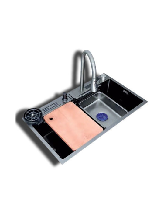 Domistyle Ένθετος Νεροχύτης Inox Μ75xΠ46cm Μαύρος
