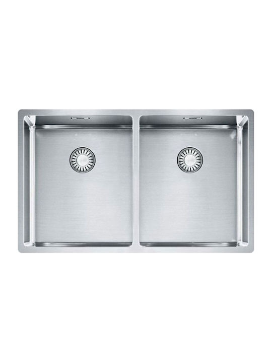 Franke Box Bxx 220 34-34/120 1270370188 Undermount Sink Inox W74xD45cm Silver