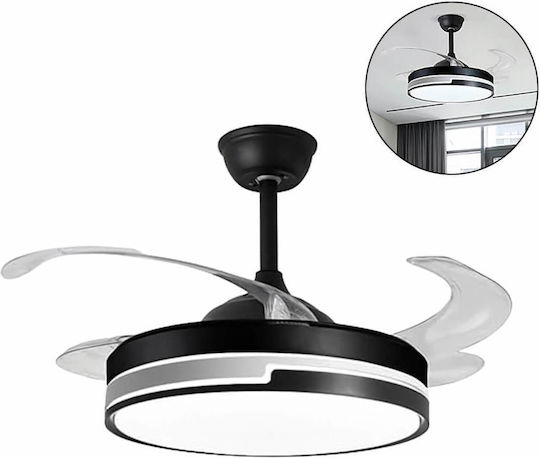 Rixme Ventilator De Tavan 121cm Cu Lentile De Mărire Negru