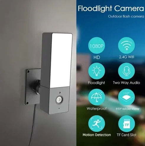 Andowl 328304 IP Камера за Наблюдение Wi-Fi 4K Водоустойчива с Двупосочна Комуникация и Обектив 3.6mm