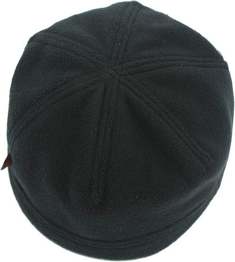 Σκουφάκι Διπλής Επένδυσης Αντιανεμικό Beanie Unisex Fleece Σκούφος Πλεκτός σε Μαύρο χρώμα
