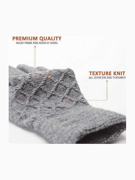 Unisex Knitted Touch Gloves Gray Screen