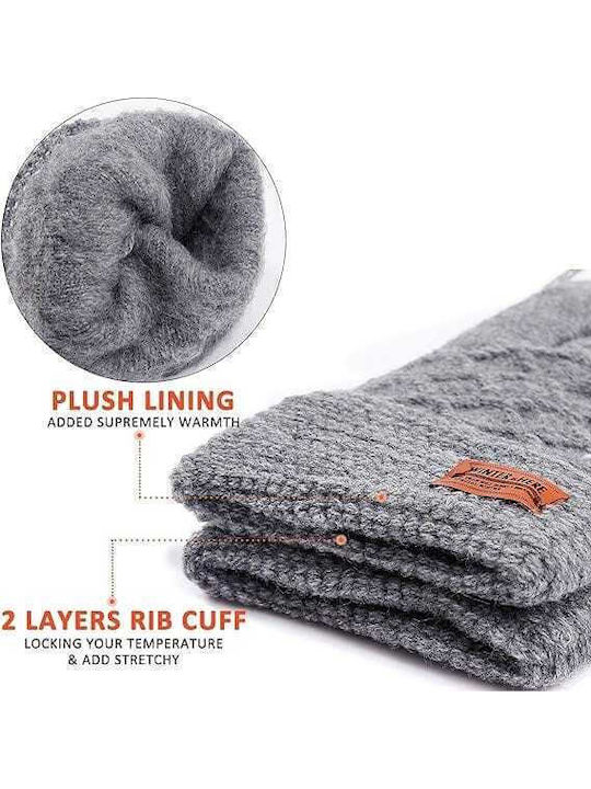 Unisex Knitted Touch Gloves Gray Screen