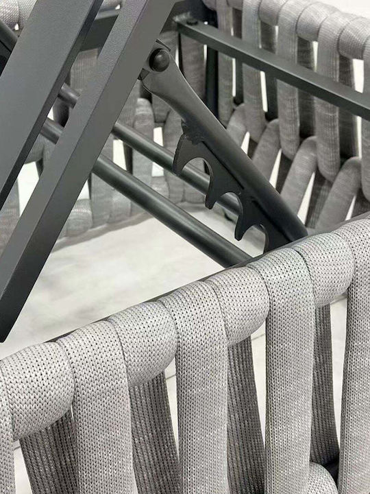 Ξαπλώστρα Αλουμινίου με Μαξιλάρι Γκρι 75x195x42εκ.